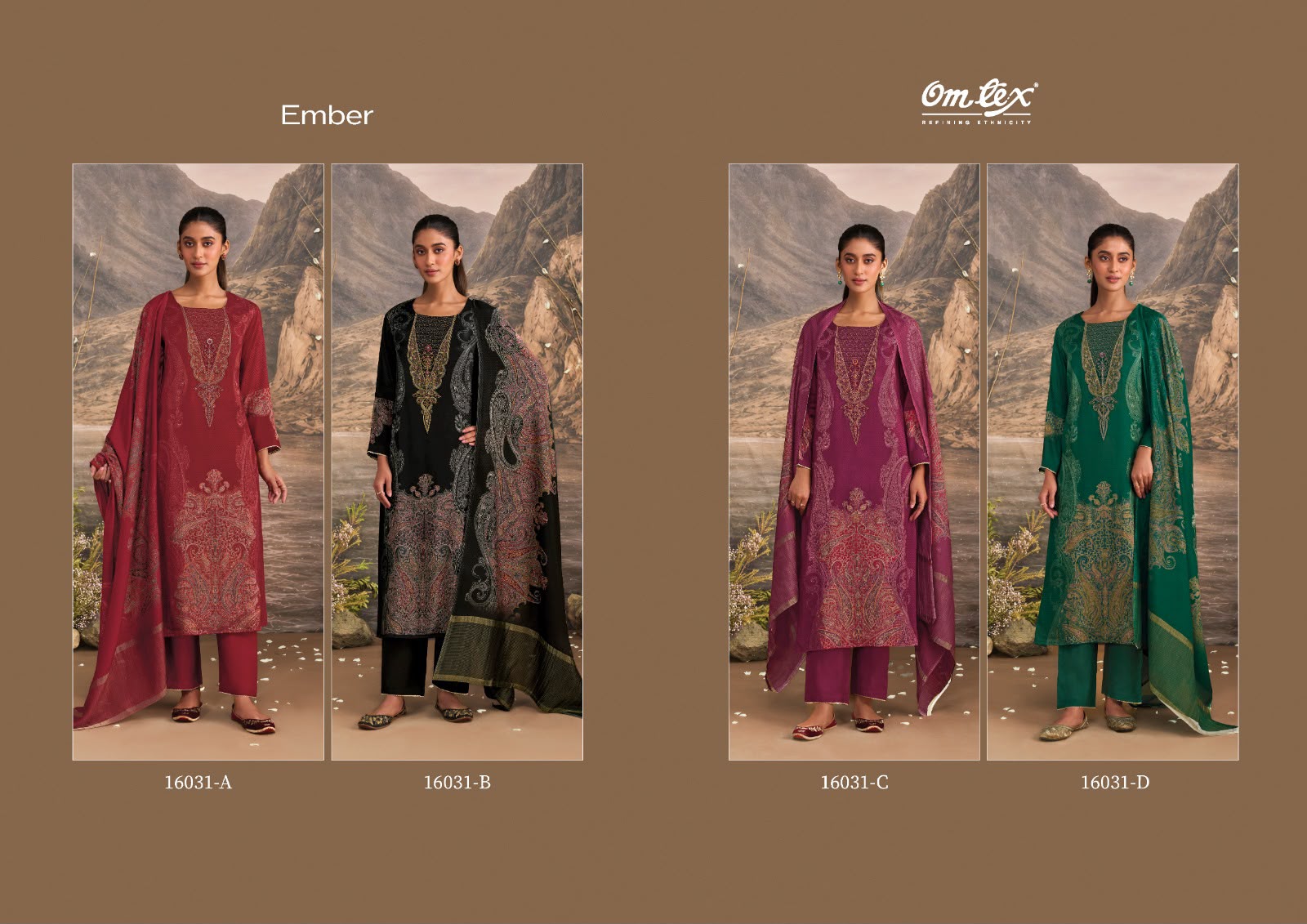 Ember Omtex Muslin Silk Pant Style Suits Supplier Ahmedabad