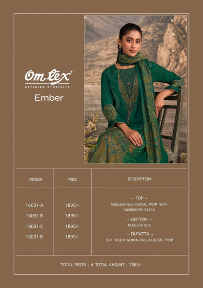 Ember Omtex Muslin Silk Pant Style Suits Supplier Ahmedabad