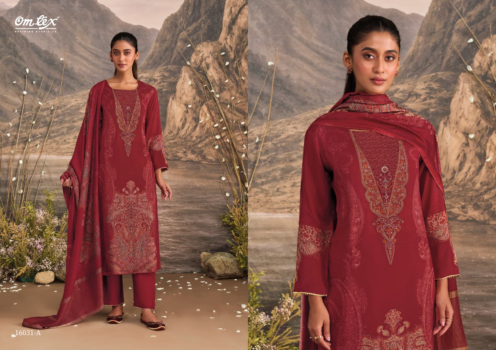 Ember Omtex Muslin Silk Pant Style Suits Supplier Ahmedabad