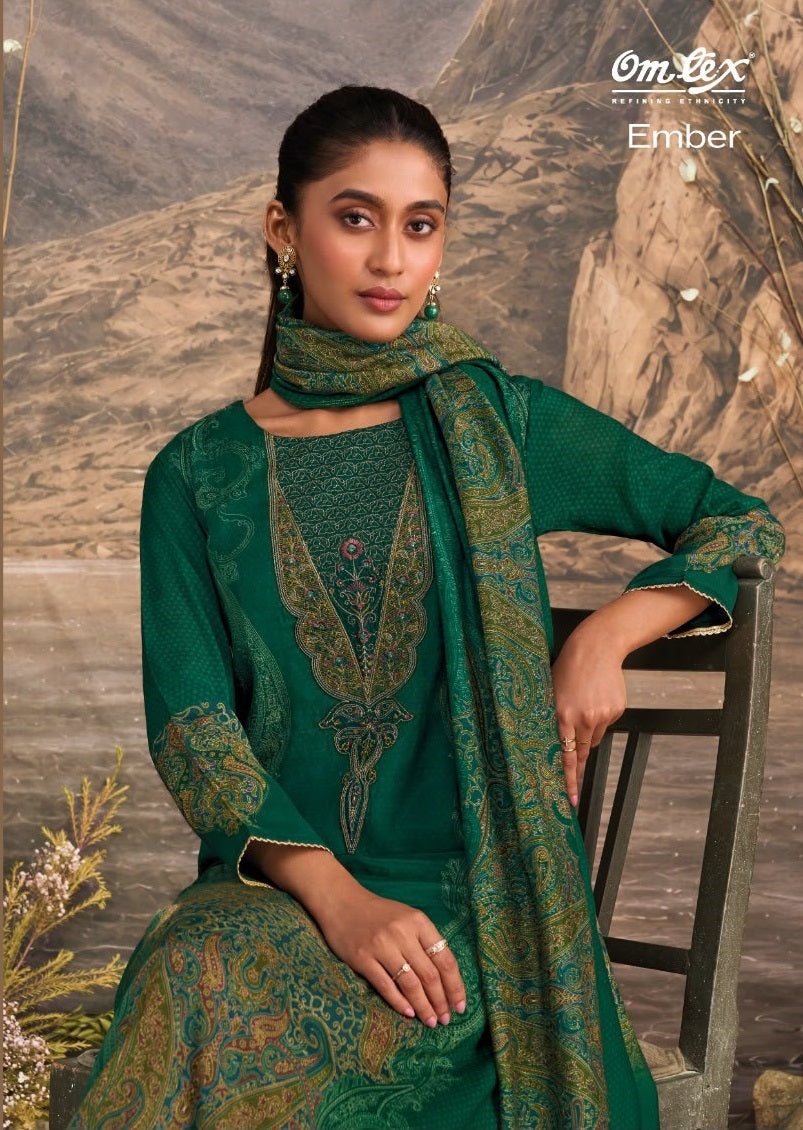 Ember Omtex Muslin Silk Pant Style Suits Supplier Ahmedabad