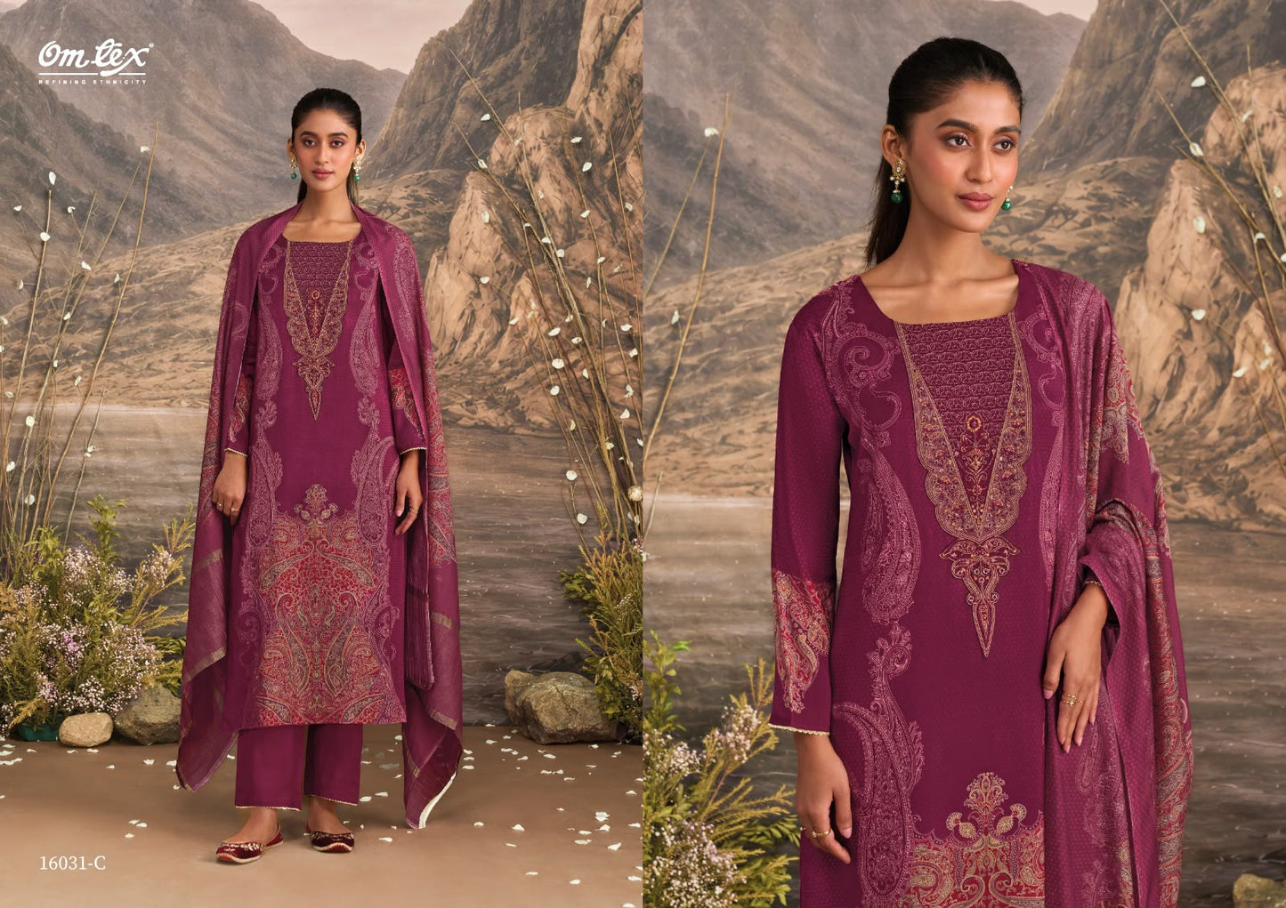 Ember Omtex Muslin Silk Pant Style Suits Supplier Ahmedabad