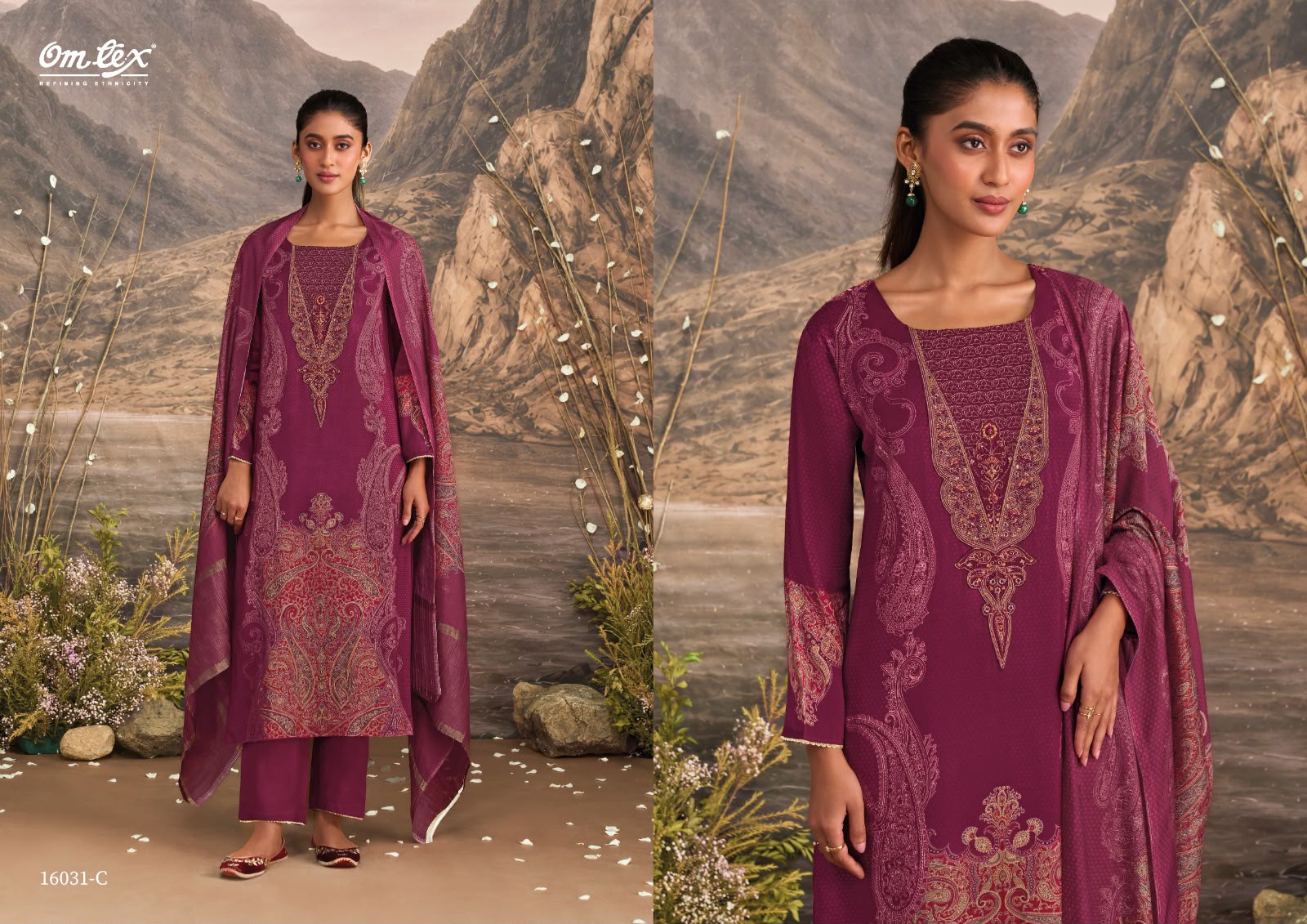 Ember Omtex Muslin Silk Pant Style Suits Supplier Ahmedabad