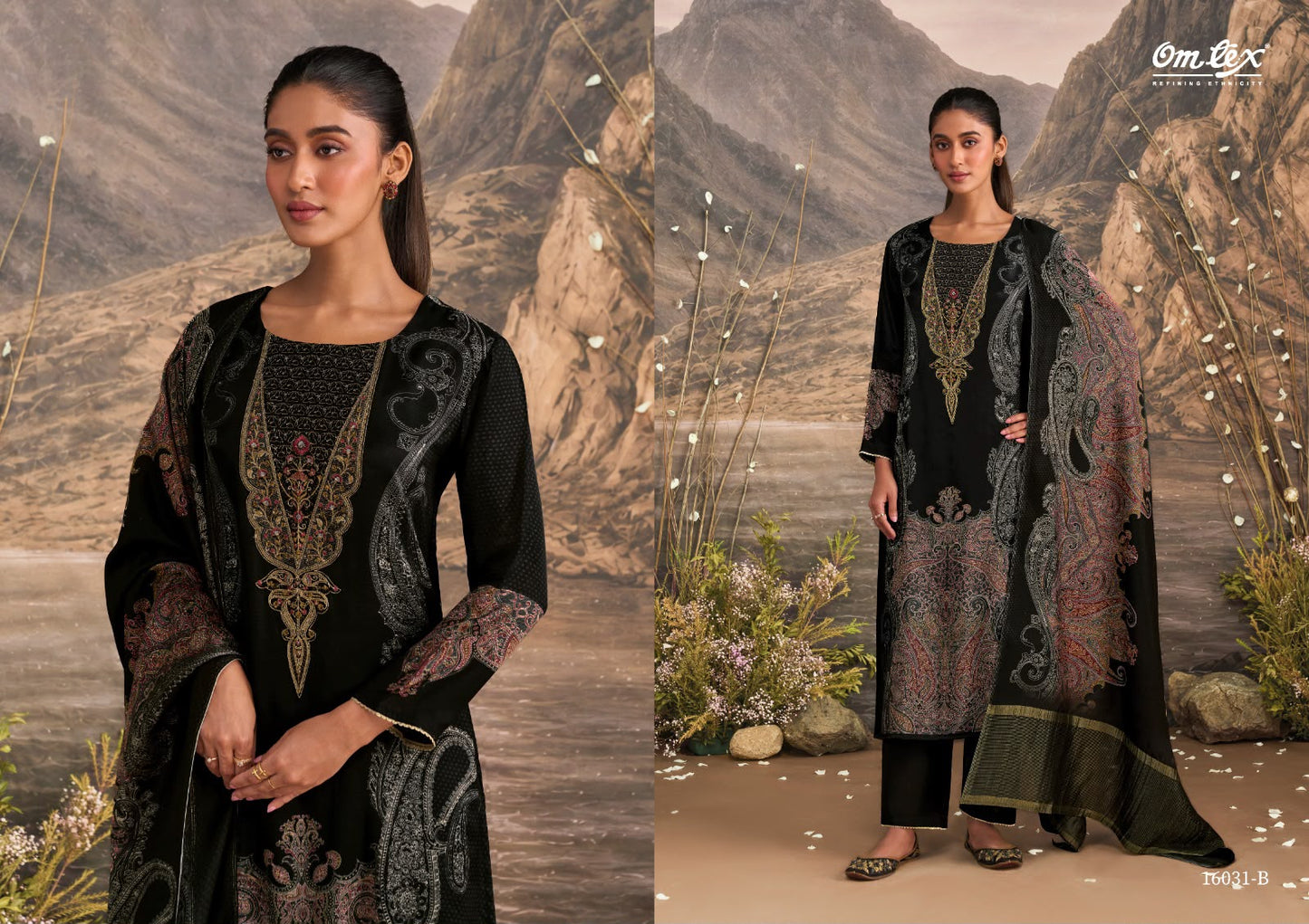 Ember Omtex Muslin Silk Pant Style Suits Supplier Ahmedabad
