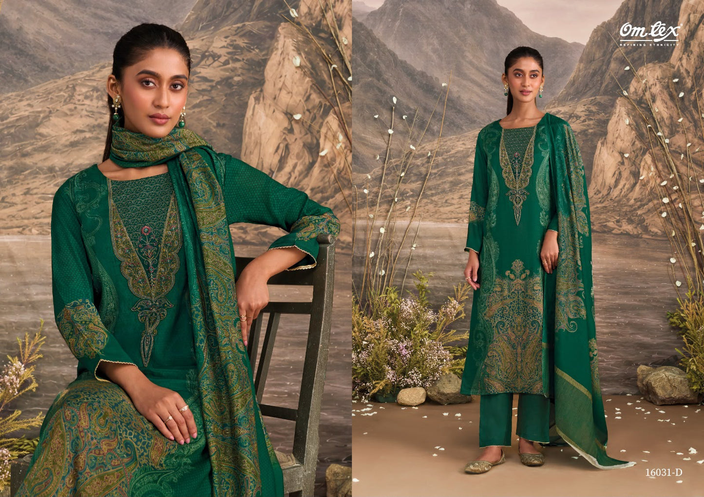 Ember Omtex Muslin Silk Pant Style Suits Supplier Ahmedabad