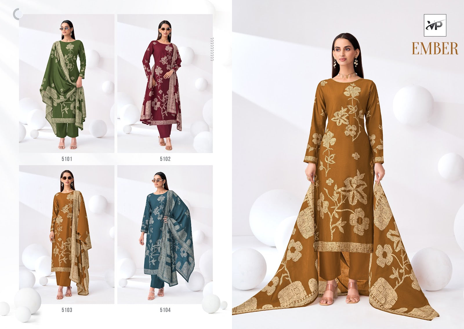 Ember Vp Brand Muslin Karachi Salwar Suits Wholesaler