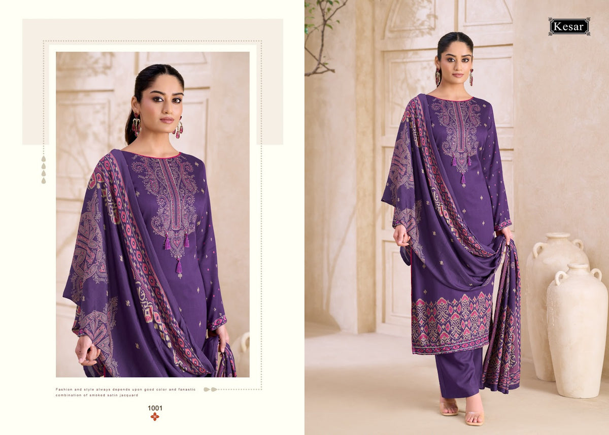 Emberly 4 Kesar Gaji Satin Karachi Salwar Suits Wholesale Price