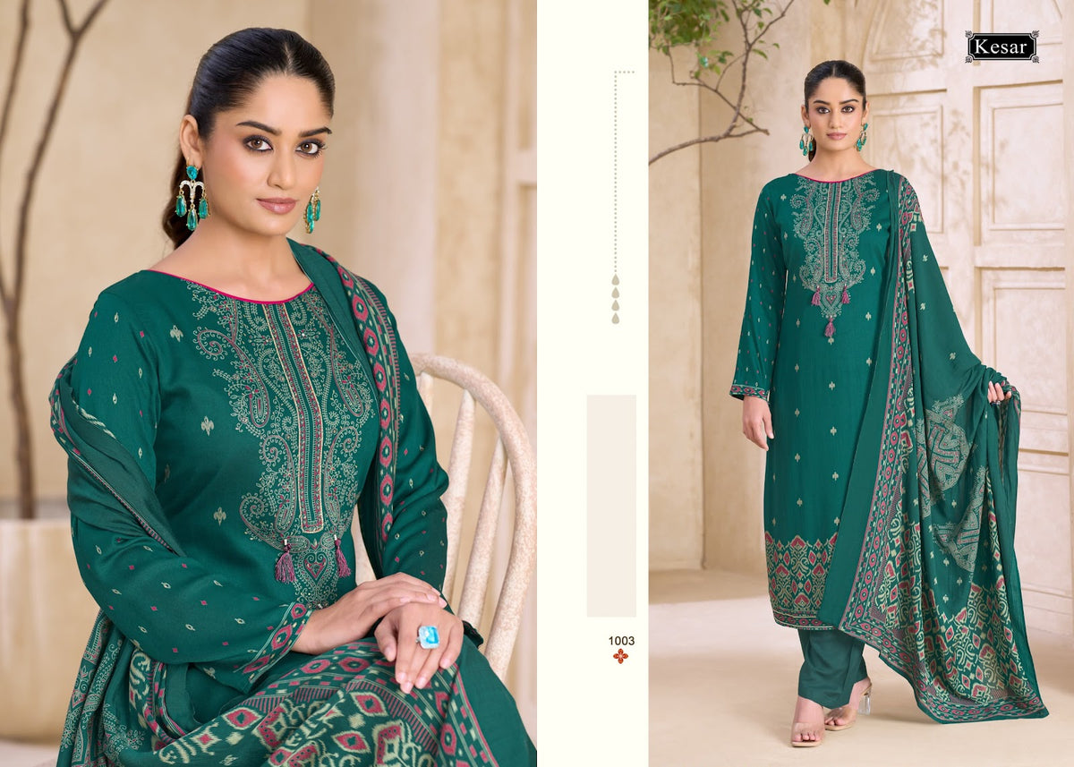 Emberly 4 Kesar Gaji Satin Karachi Salwar Suits Wholesale Price