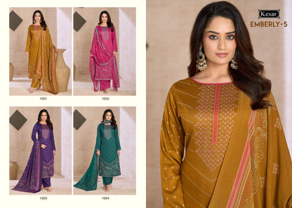Emberly 5 Kesar Gaji Satin Karachi Salwar Suits Manufacturer India