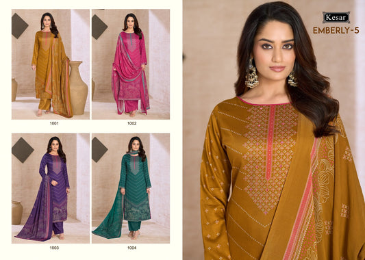 Emberly 5 Kesar Gaji Satin Karachi Salwar Suits Manufacturer India