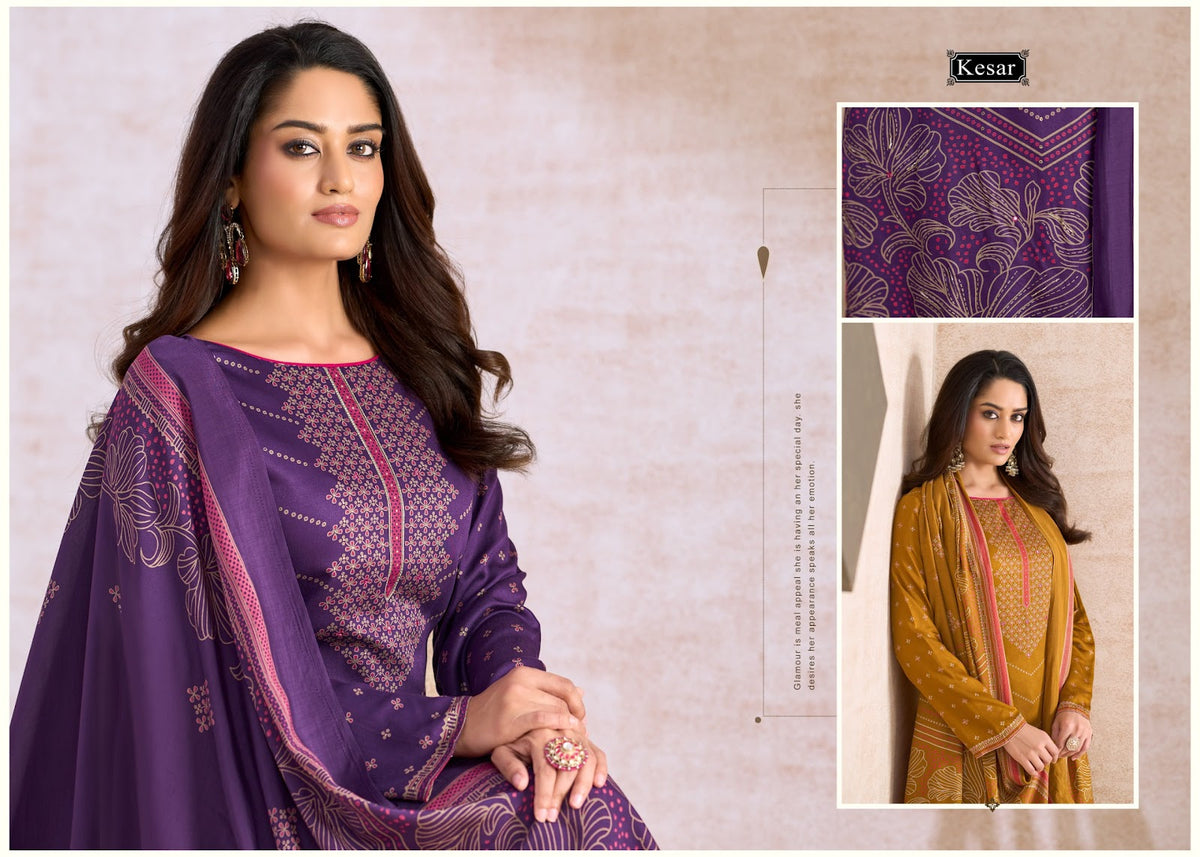 Emberly 5 Kesar Gaji Satin Karachi Salwar Suits Manufacturer India