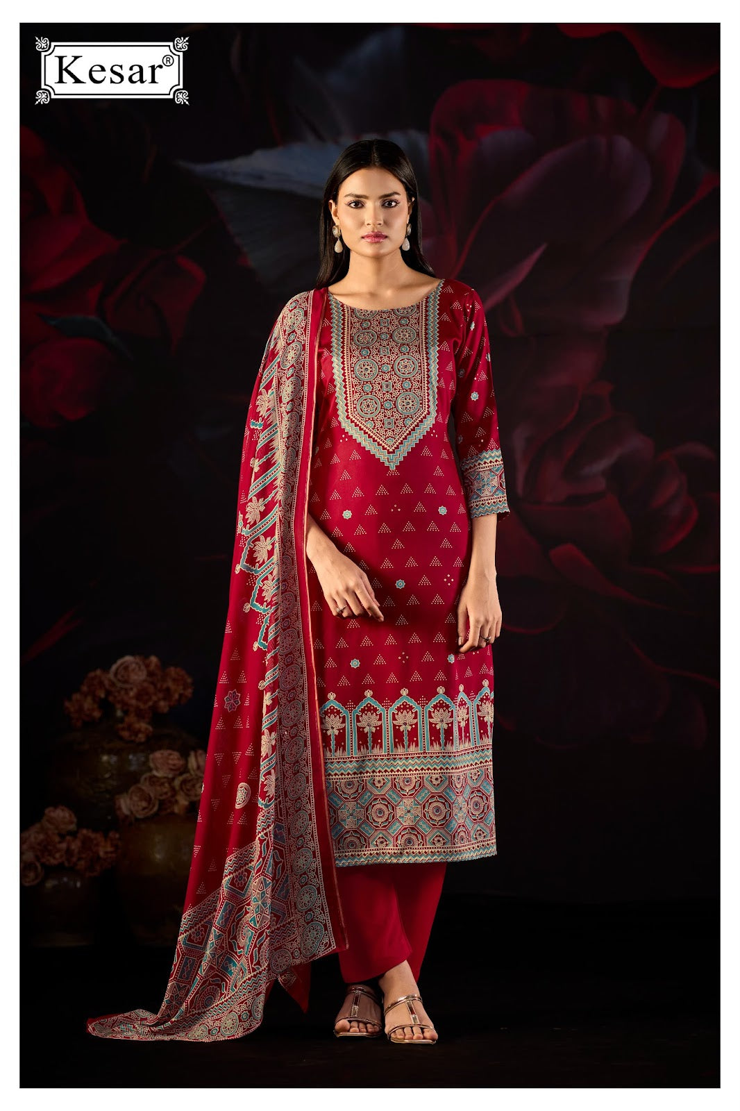 Emberly Kesar Gaji Satin Karachi Salwar Suits Supplier Ahmedabad