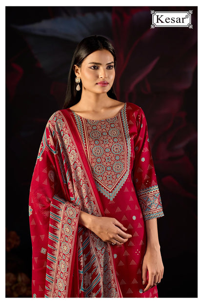 Emberly Kesar Gaji Satin Karachi Salwar Suits Supplier Ahmedabad