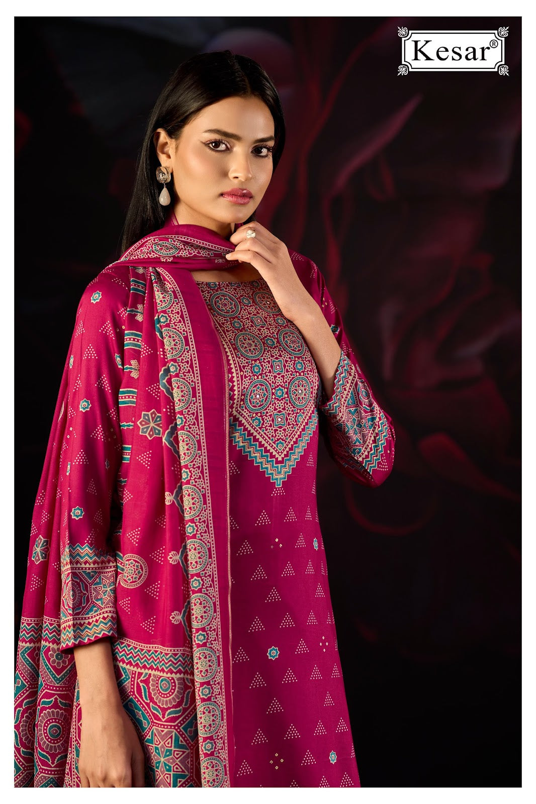 Emberly Kesar Gaji Satin Karachi Salwar Suits Supplier Ahmedabad