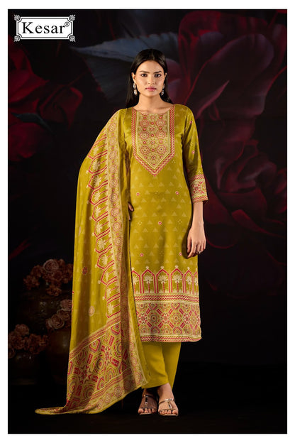 Emberly Kesar Gaji Satin Karachi Salwar Suits Supplier Ahmedabad