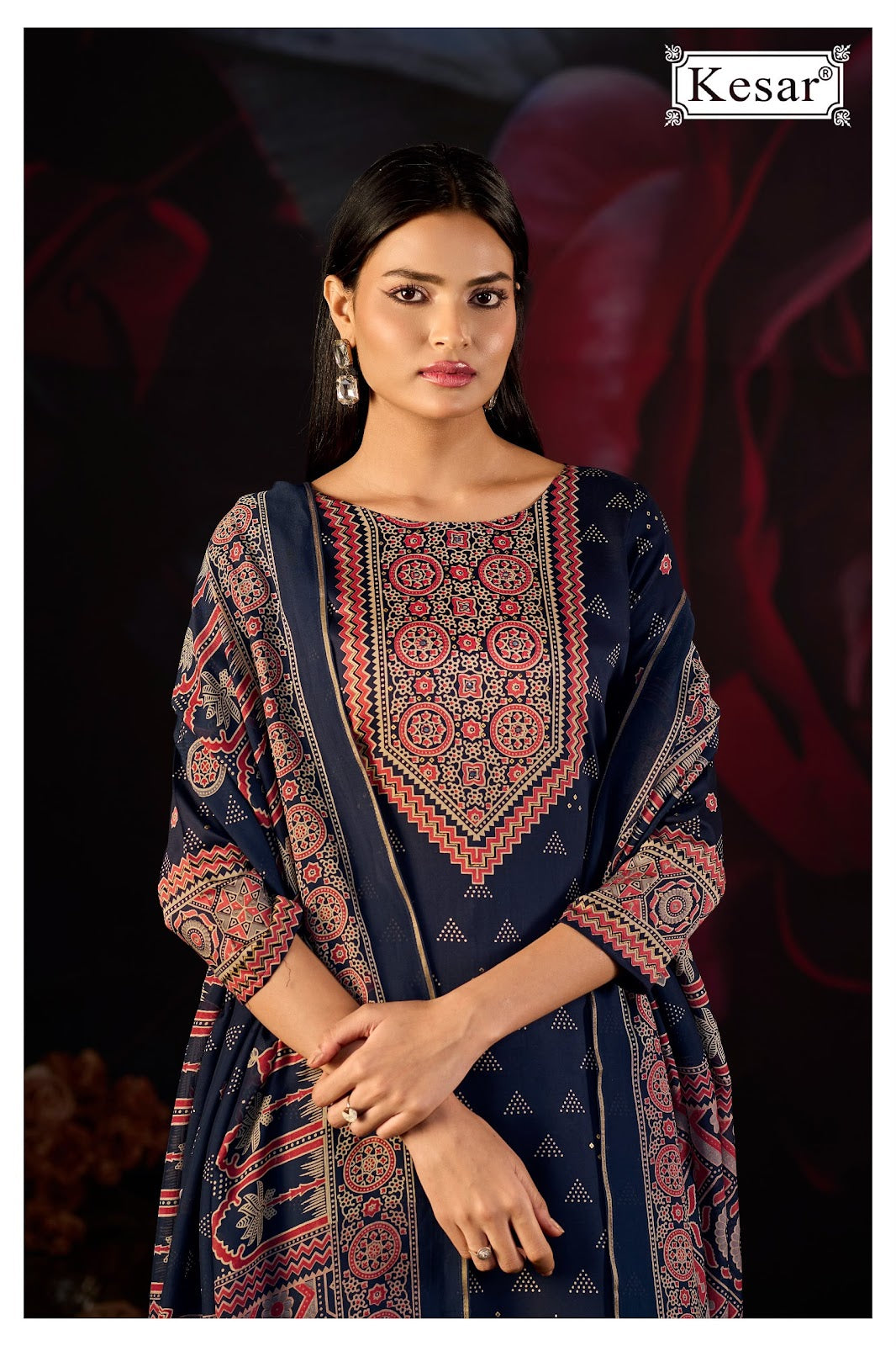 Emberly Kesar Gaji Satin Karachi Salwar Suits Supplier Ahmedabad