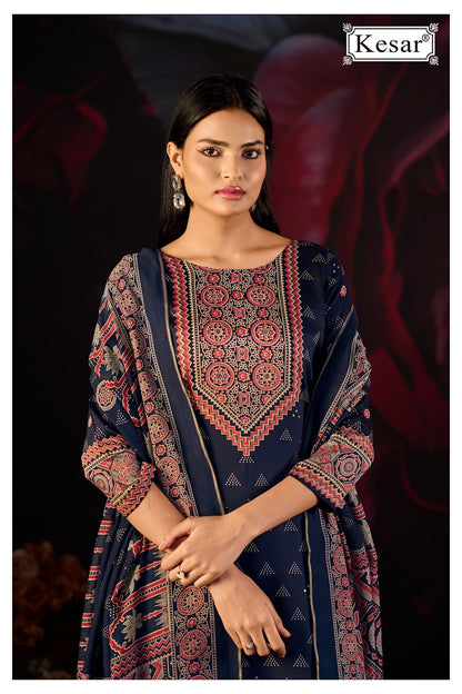 Emberly Kesar Gaji Satin Karachi Salwar Suits Supplier Ahmedabad