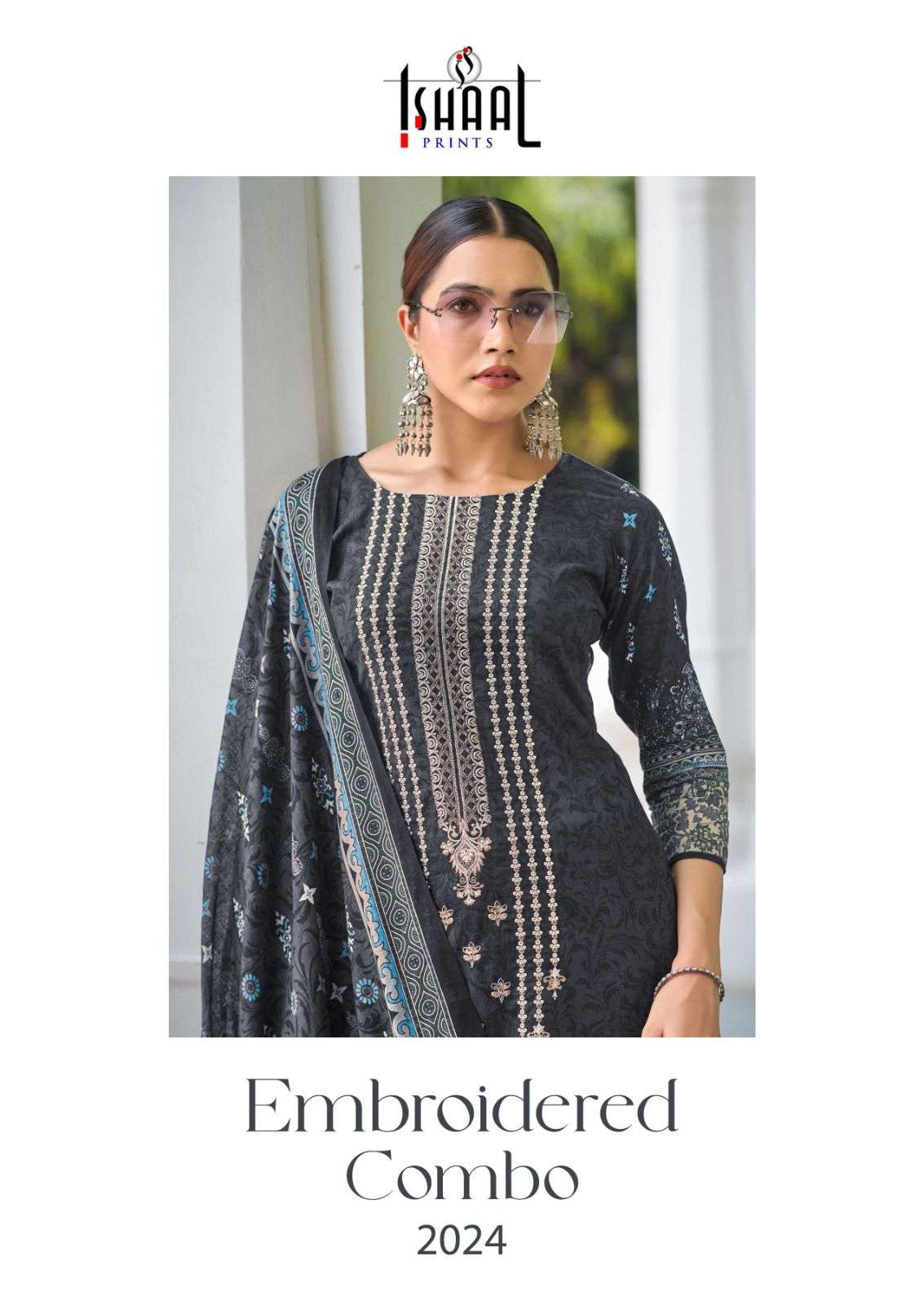 Embroidered Combo 2024 Ishaal Prints Lawn Karachi Salwar Suits Exporter Gujarat