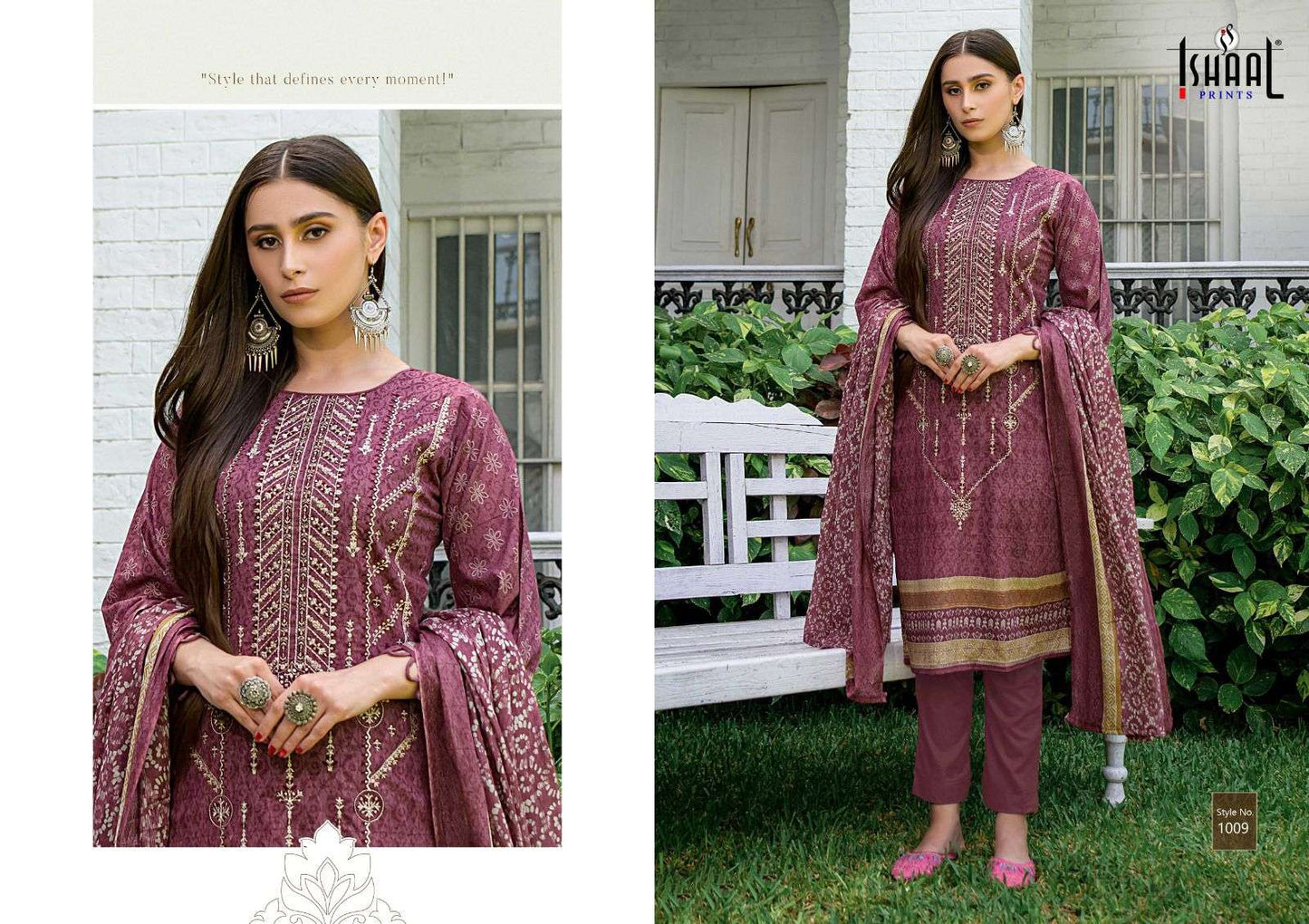Embroidered Combo 2024 Ishaal Prints Lawn Karachi Salwar Suits Exporter Gujarat