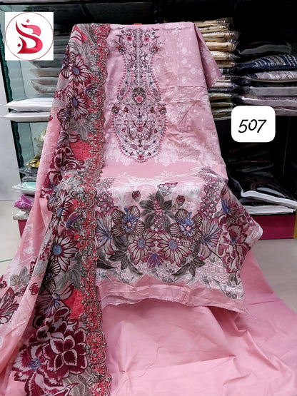Embroidered Dupatta Collection 24 Bin Saeed Cotton Karachi Salwar Suits Supplier