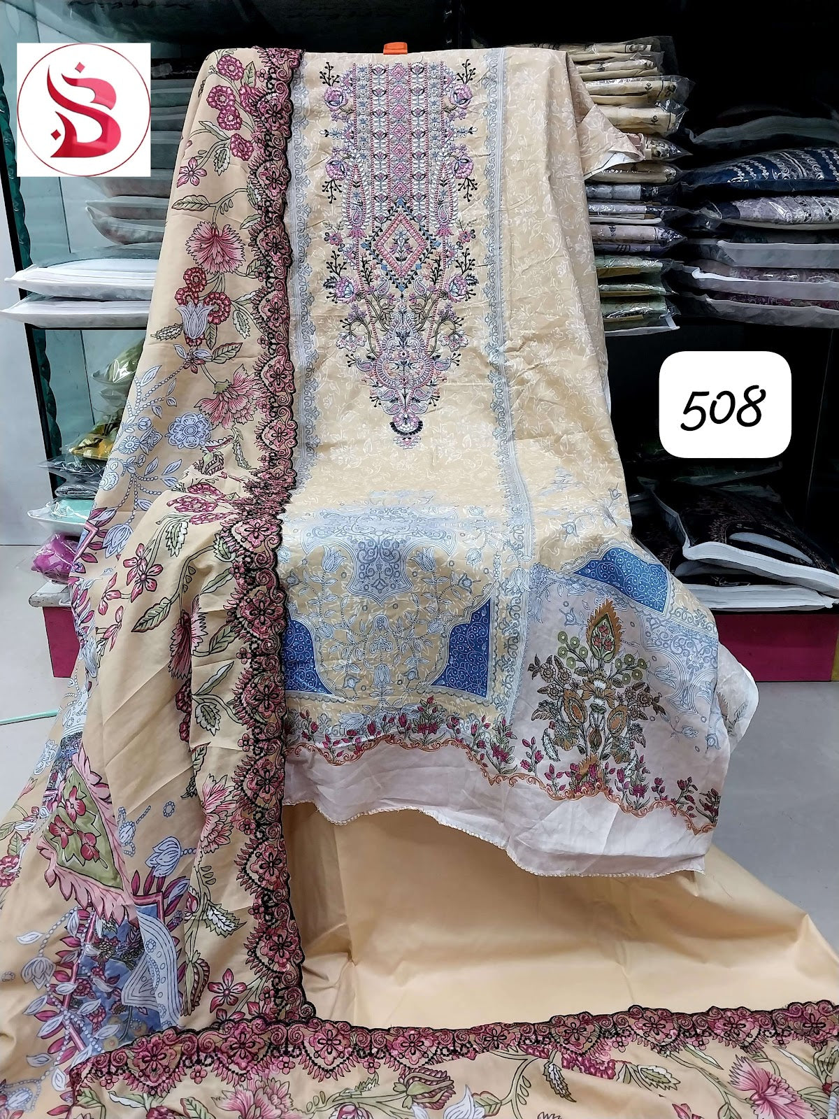 Embroidered Dupatta Collection 24 Bin Saeed Cotton Karachi Salwar Suits Supplier