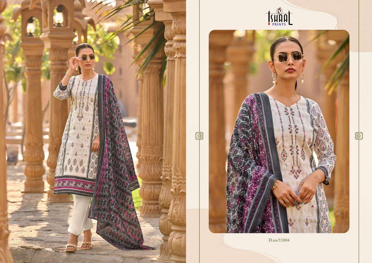 Embroidered Vol 11 Ishaal Prints Lawn Karachi Salwar Suits Supplier India