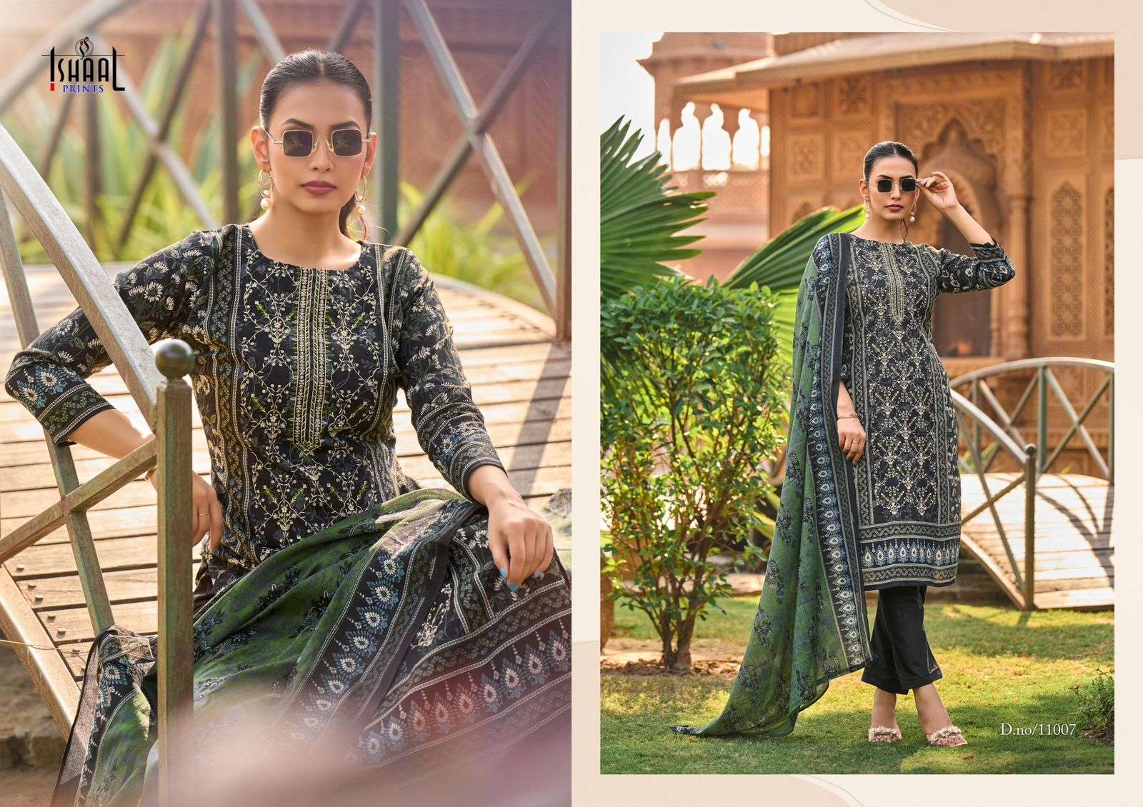 Embroidered Vol 11 Ishaal Prints Lawn Karachi Salwar Suits Supplier India