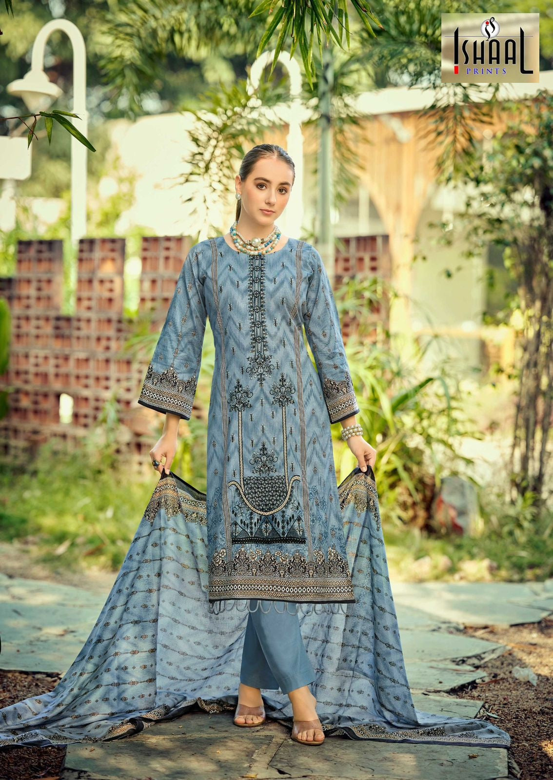 Embroidered Vol 17 Ishaal Prints Pure Lawn Karachi Salwar Suits Wholesale Rate