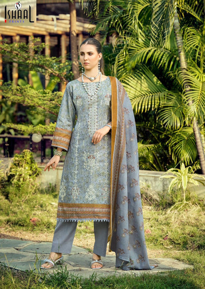 Embroidered Vol 17 Ishaal Prints Pure Lawn Karachi Salwar Suits Wholesale Rate