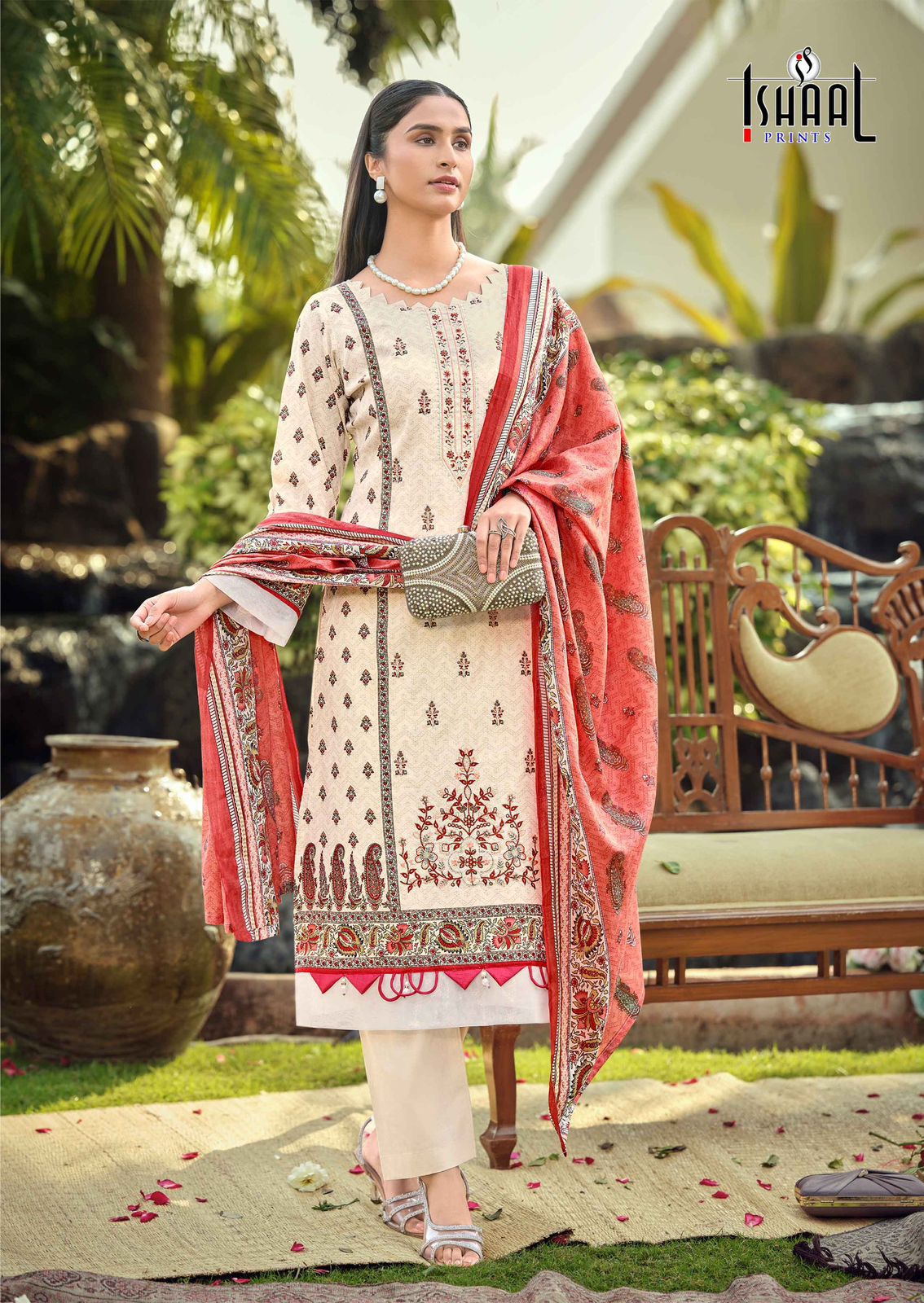 Embroidered Vol 18 Ishaal Prints Pure Lawn Karachi Salwar Suits Manufacturer Ahmedabad