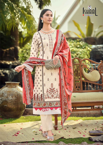 Embroidered Vol 18 Ishaal Prints Pure Lawn Karachi Salwar Suits Manufacturer Ahmedabad