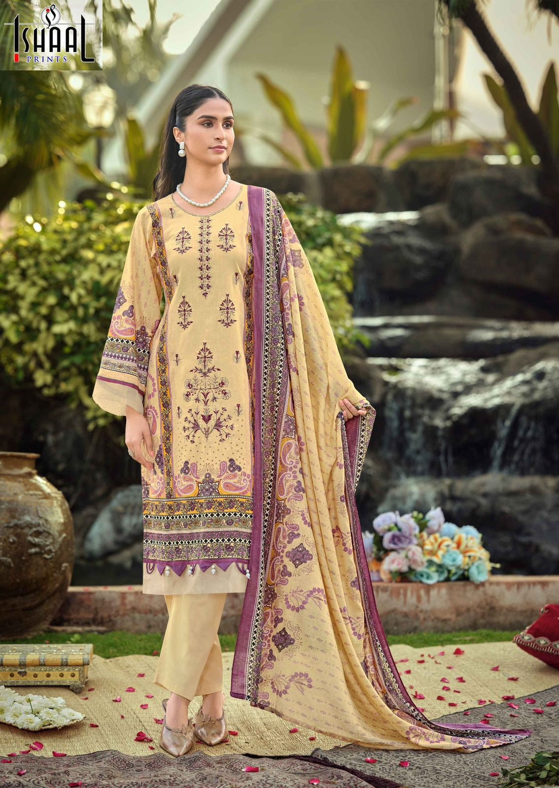 Embroidered Vol 18 Ishaal Prints Pure Lawn Karachi Salwar Suits Manufacturer Ahmedabad