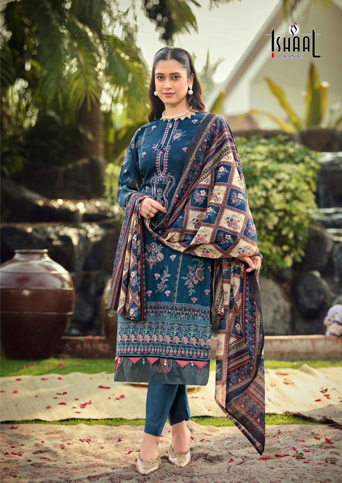 Embroidered Vol 18 Ishaal Prints Pure Lawn Karachi Salwar Suits Manufacturer Ahmedabad