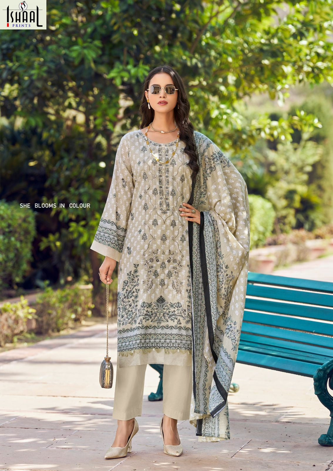 Embroidered Vol 19 Ishaal Prints Pure Lawn Karachi Salwar Suits Exporter India
