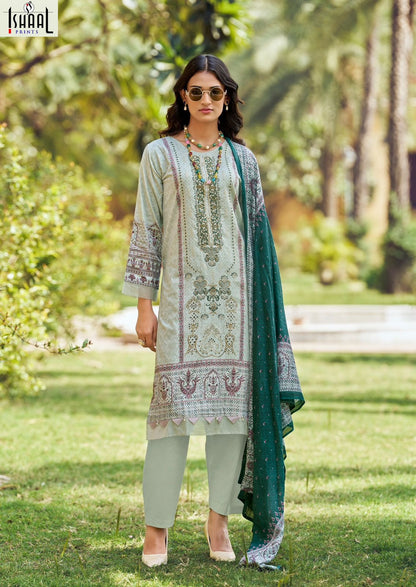 Embroidered Vol 19 Ishaal Prints Pure Lawn Karachi Salwar Suits Exporter India