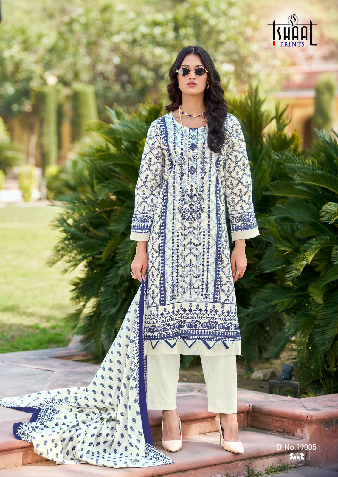 Embroidered Vol 19 Ishaal Prints Pure Lawn Karachi Salwar Suits Exporter India