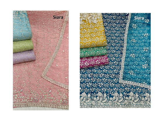 Embroidery 09 Siara Tissue Silk Salwar Suits Exporter Ahmedabad