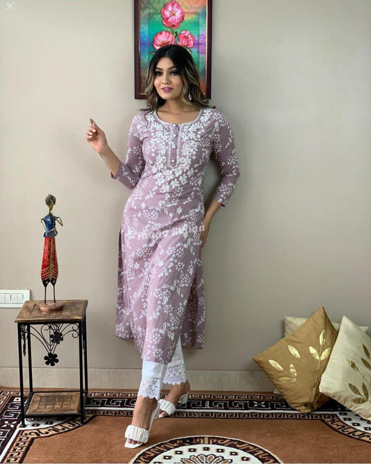 Embroidery Work 111124 Ruc Cotton Silk Kurti Pant Set Wholesaler Gujarat