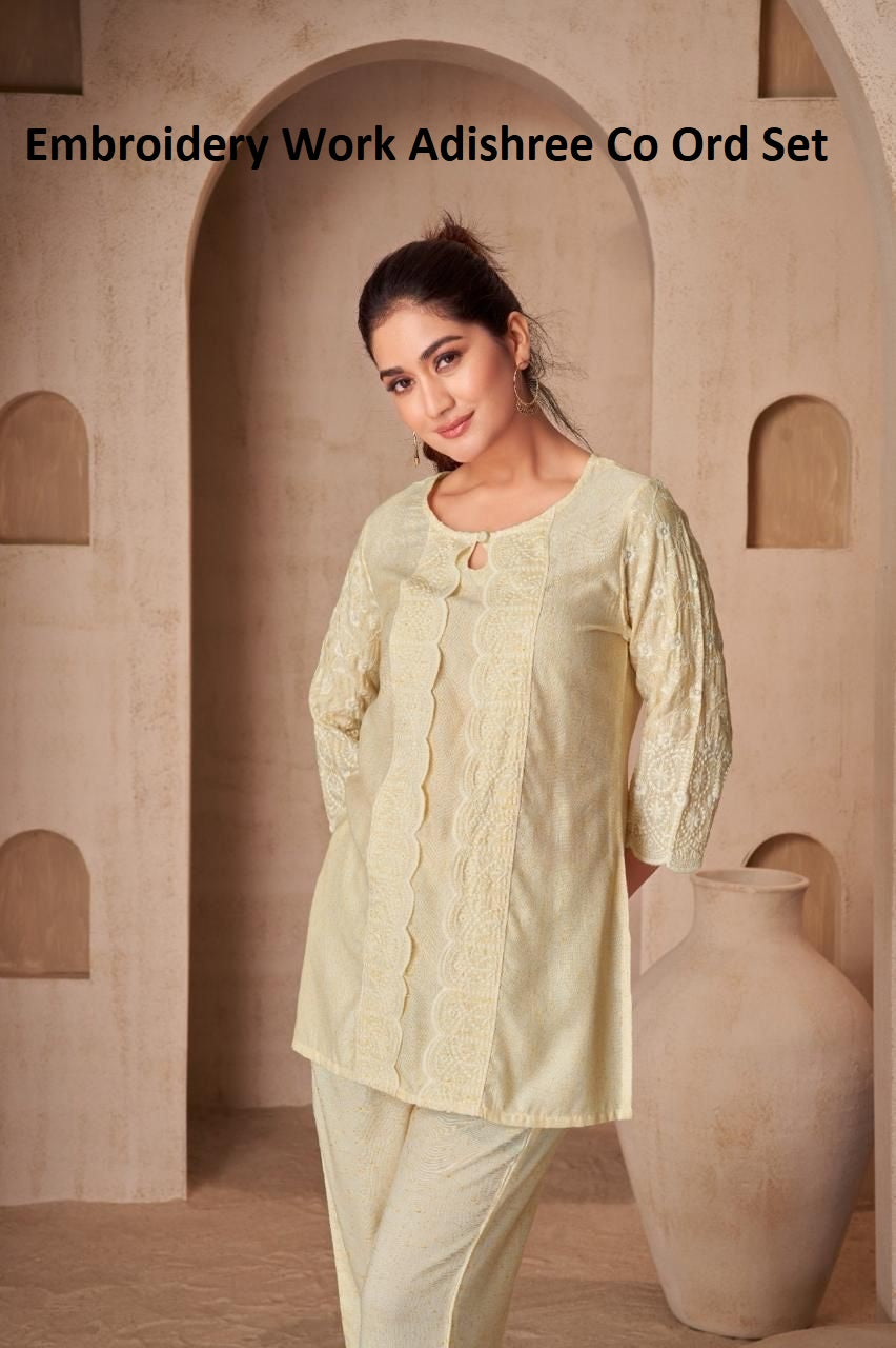 Embroidery Work Adishree Cotton Co Ord Set Supplier