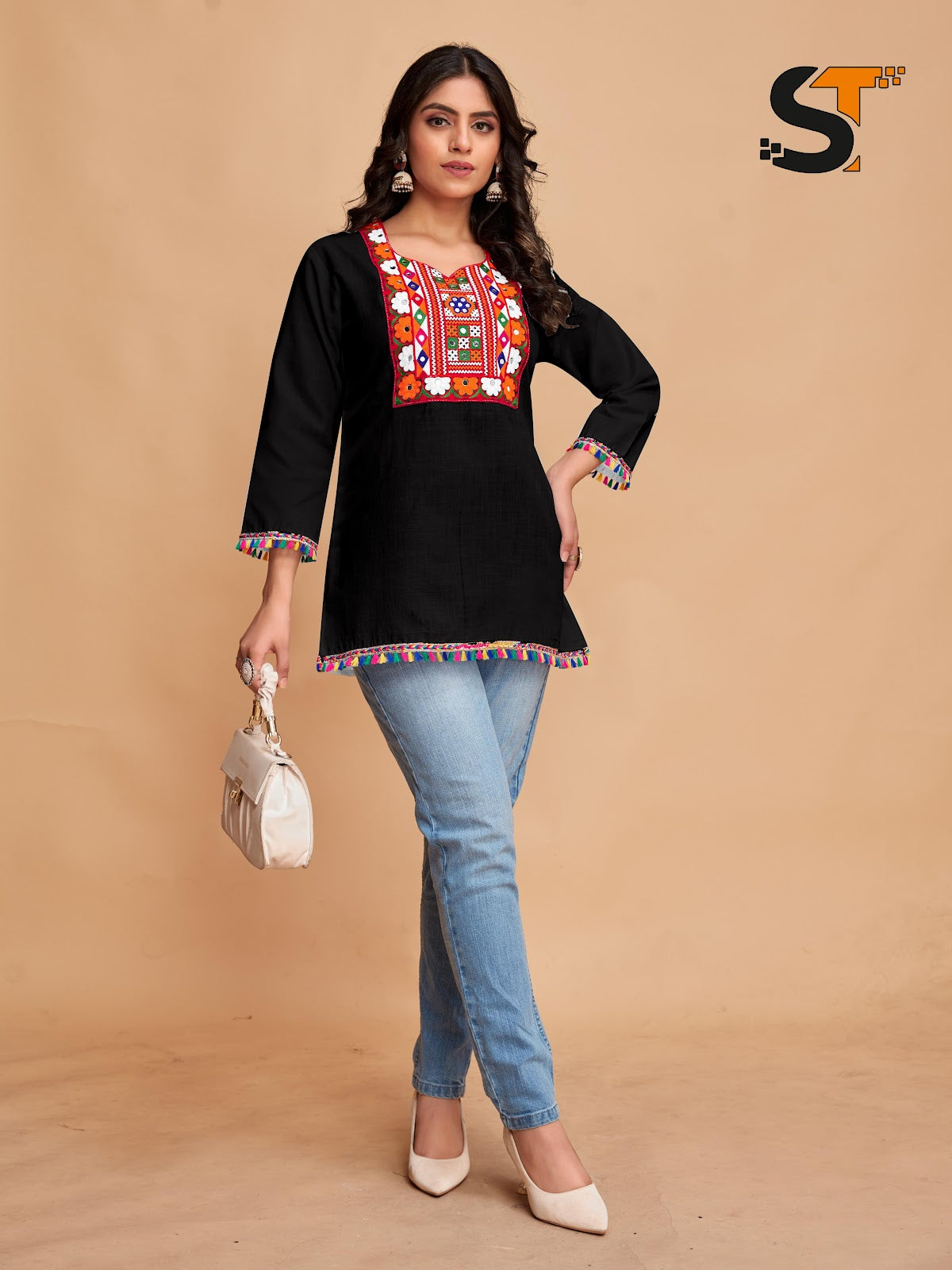 Embroidery Work Salas Cotton Fancy Tops Manufacturer Gujarat