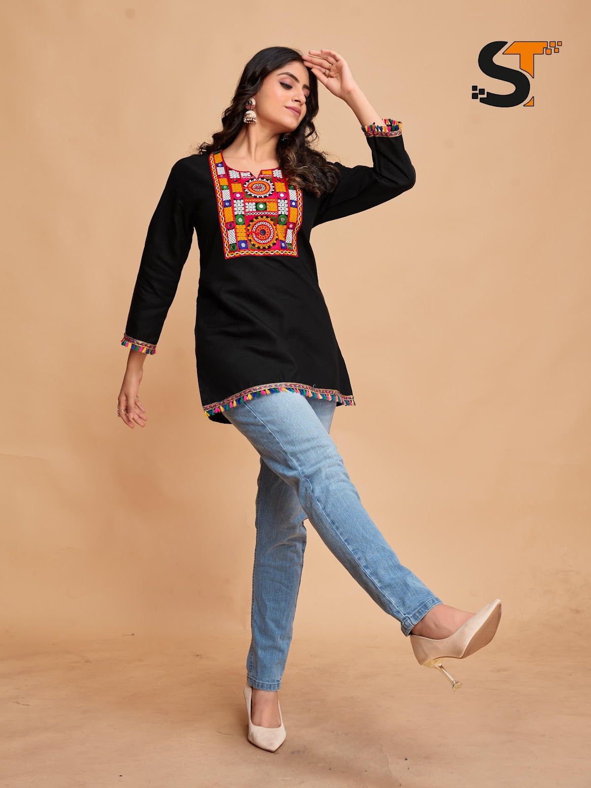 Embroidery Work Salas Cotton Fancy Tops Manufacturer Gujarat