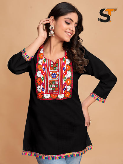 Embroidery Work Salas Cotton Fancy Tops Manufacturer Gujarat