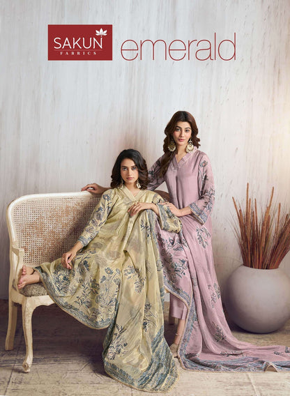 Emerald Sakun Silk Pant Style Suits Manufacturer Gujarat