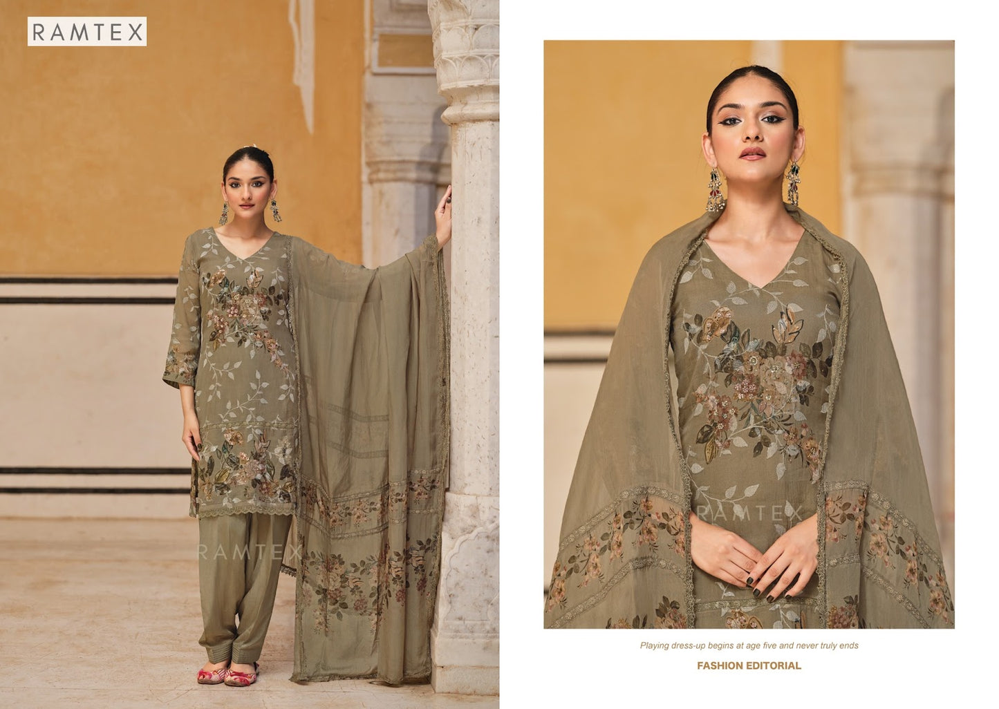 Emilea Ramtex Organza Pant Style Suits Wholesale