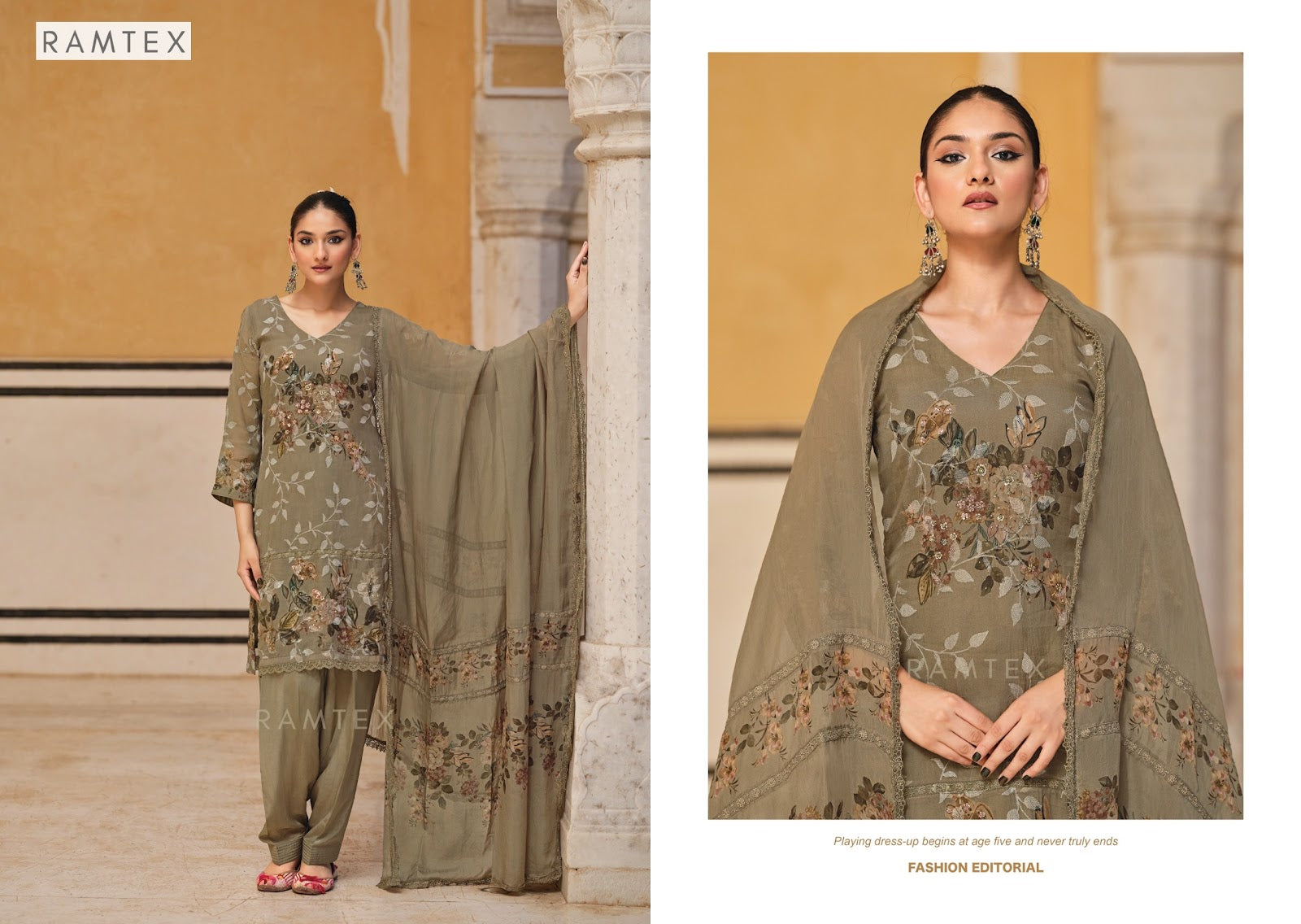 Emilea Ramtex Organza Pant Style Suits Wholesale