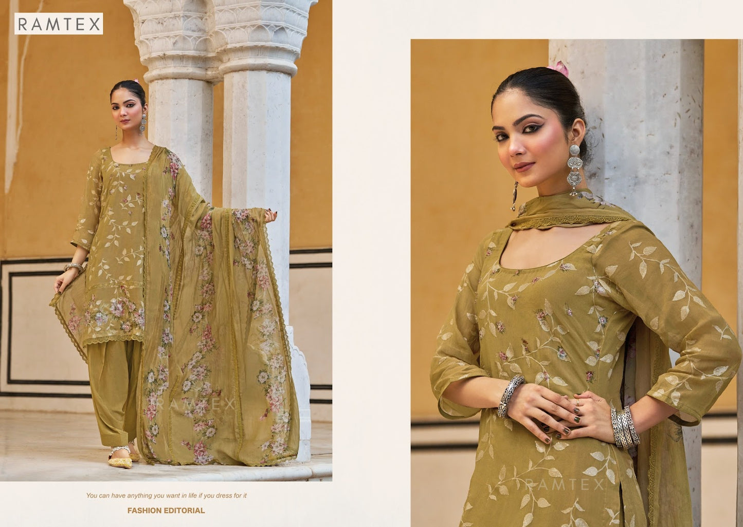 Emilea Ramtex Organza Pant Style Suits Wholesale