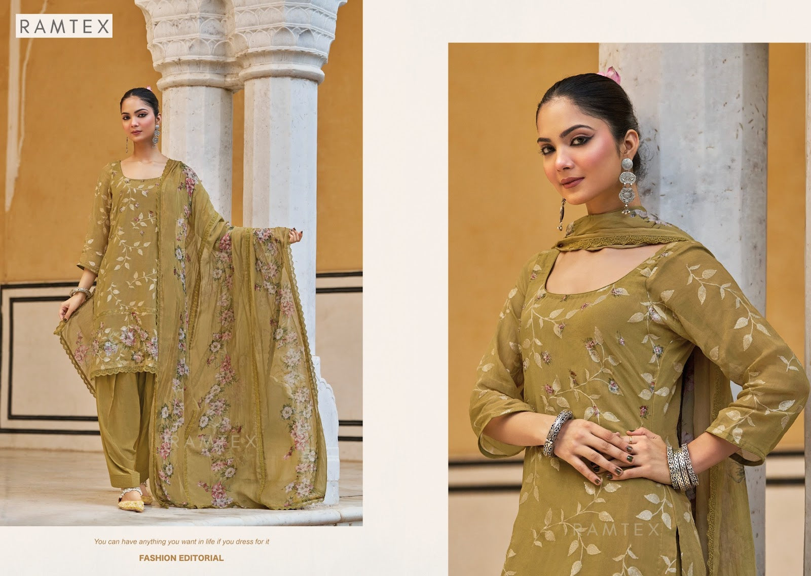 Emilea Ramtex Organza Pant Style Suits Wholesale