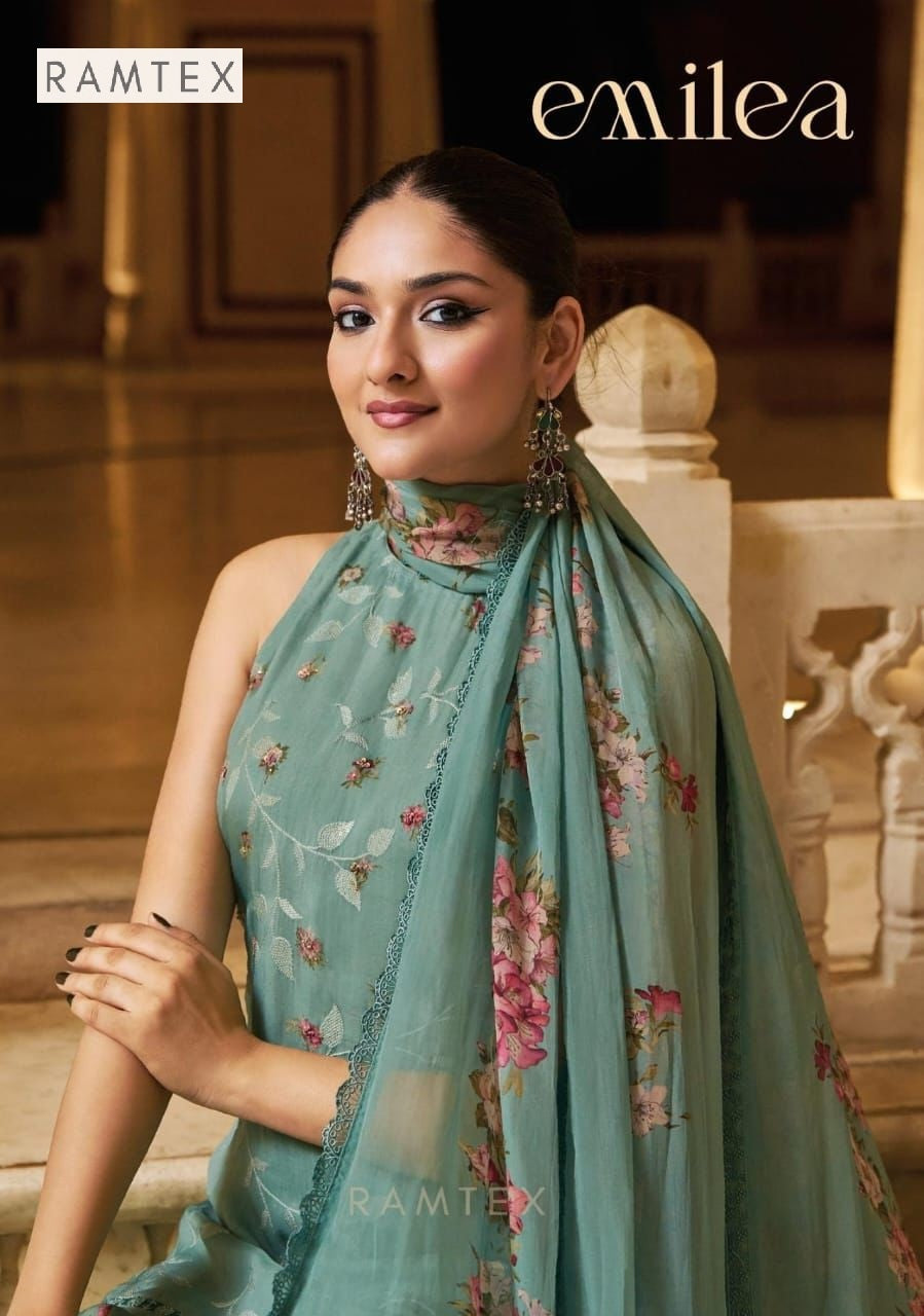 Emilea Ramtex Organza Pant Style Suits Wholesale