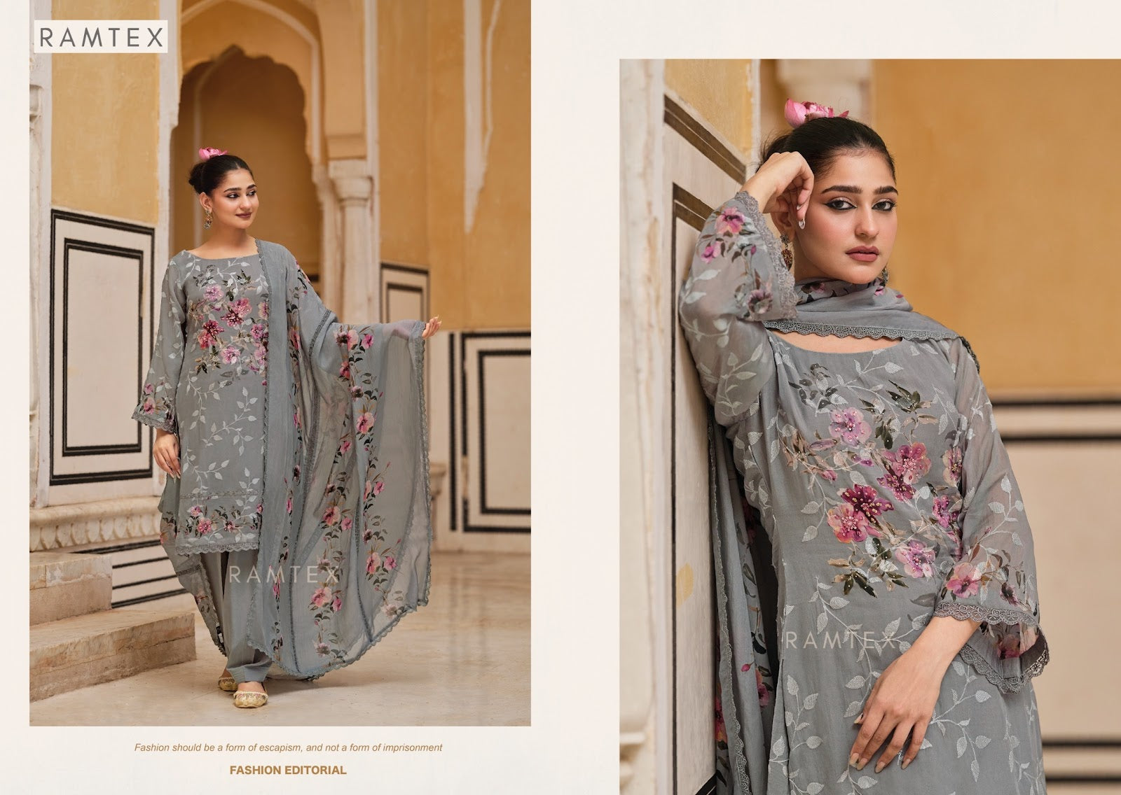 Emilea Ramtex Organza Pant Style Suits Wholesale