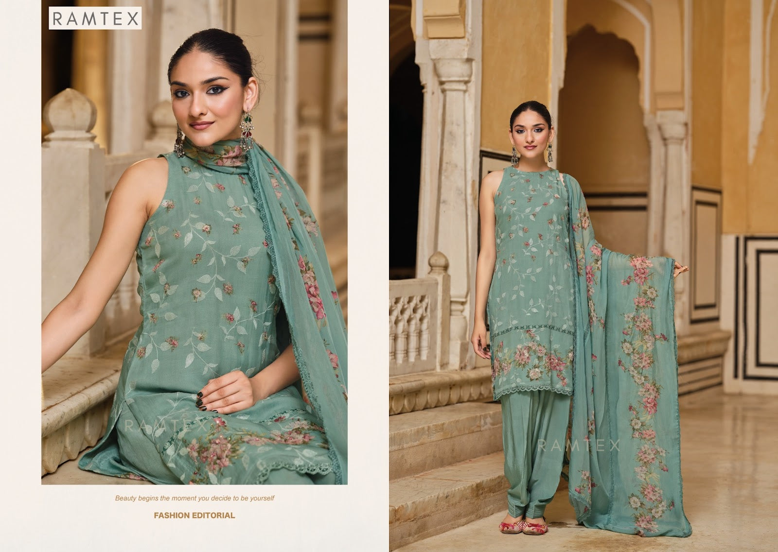 Emilea Ramtex Organza Pant Style Suits Wholesale