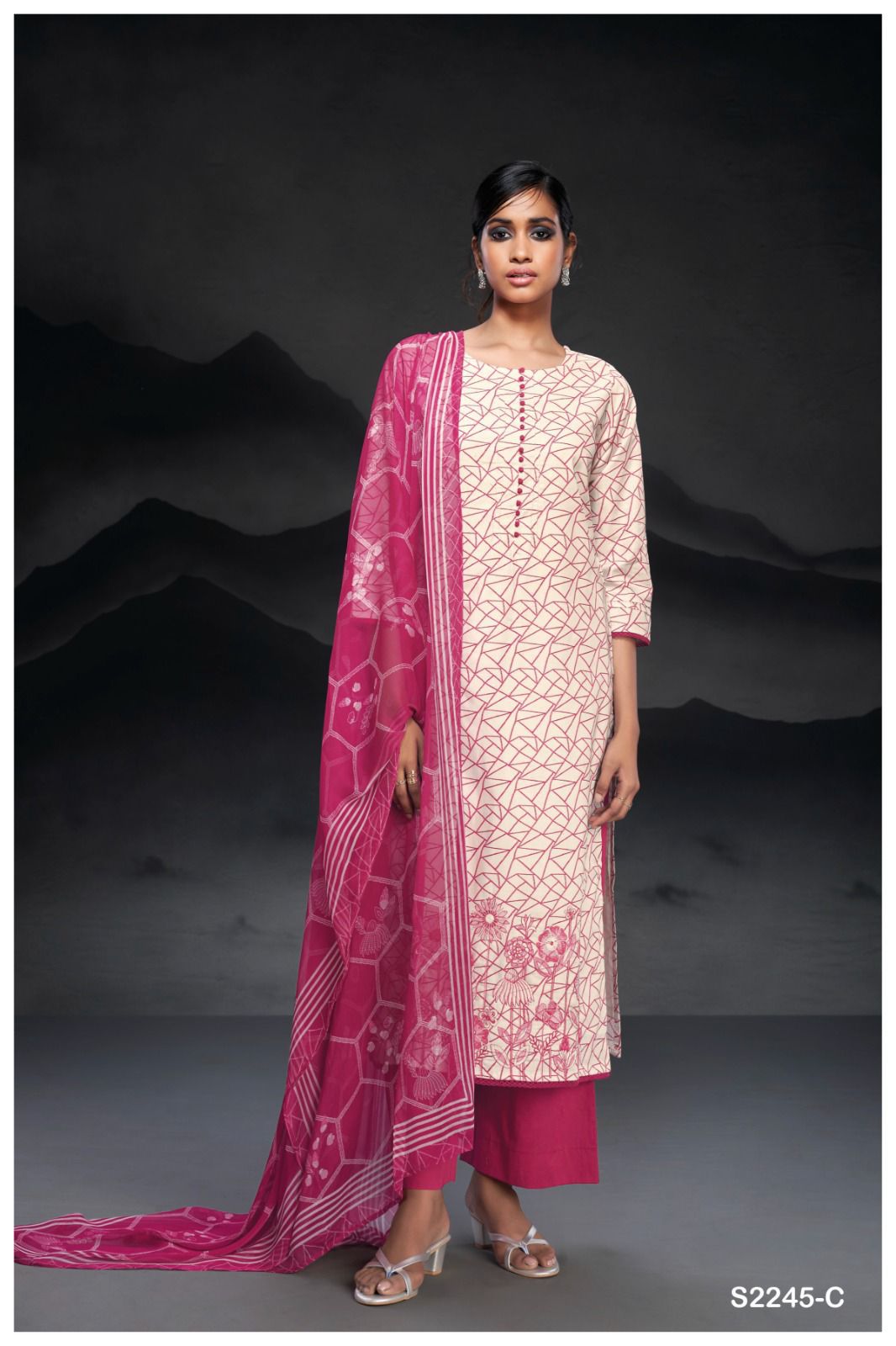 Emilijah-2245 Ganga Premium Cotton Plazzo Style Suits